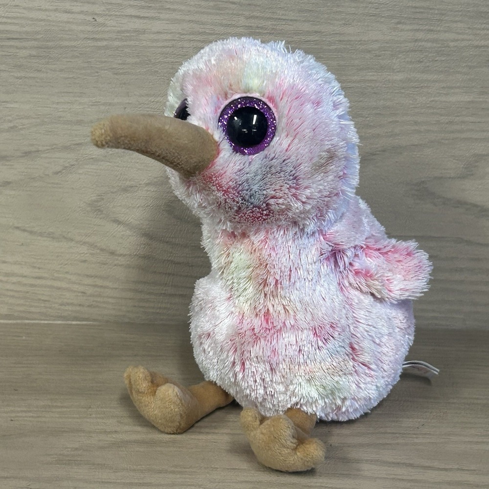 2018 TY Beanie Boos 6" KIWI the Pink Bird Plush Stuffed Animal Toy TySilk